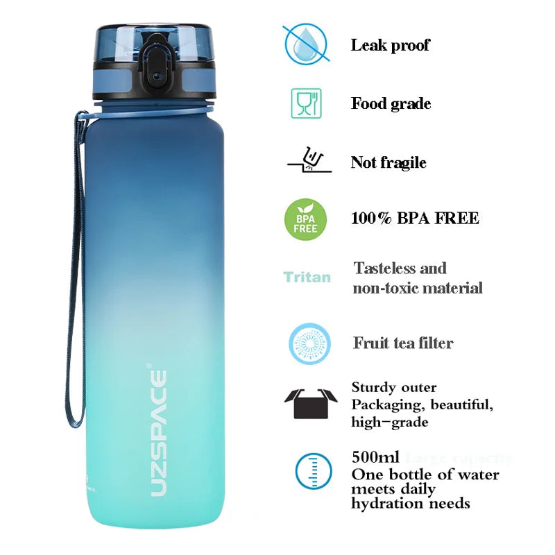 UZSPACE 1L Sports Water Bottle