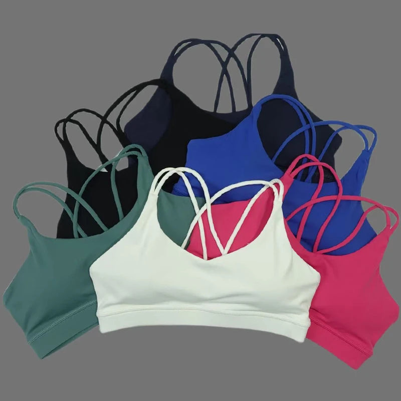 Solid color soft women's yoga bra