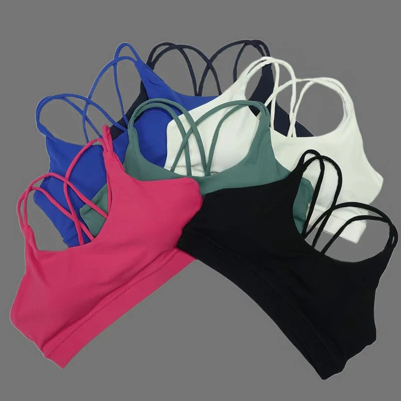 Solid color soft women's yoga bra