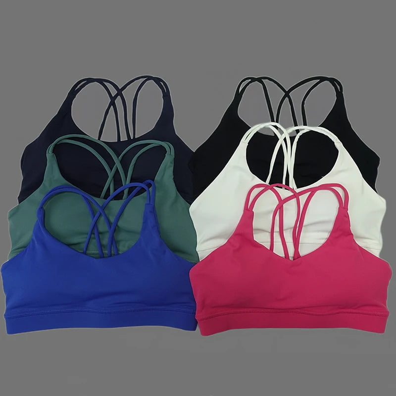 Solid color soft women's yoga bra