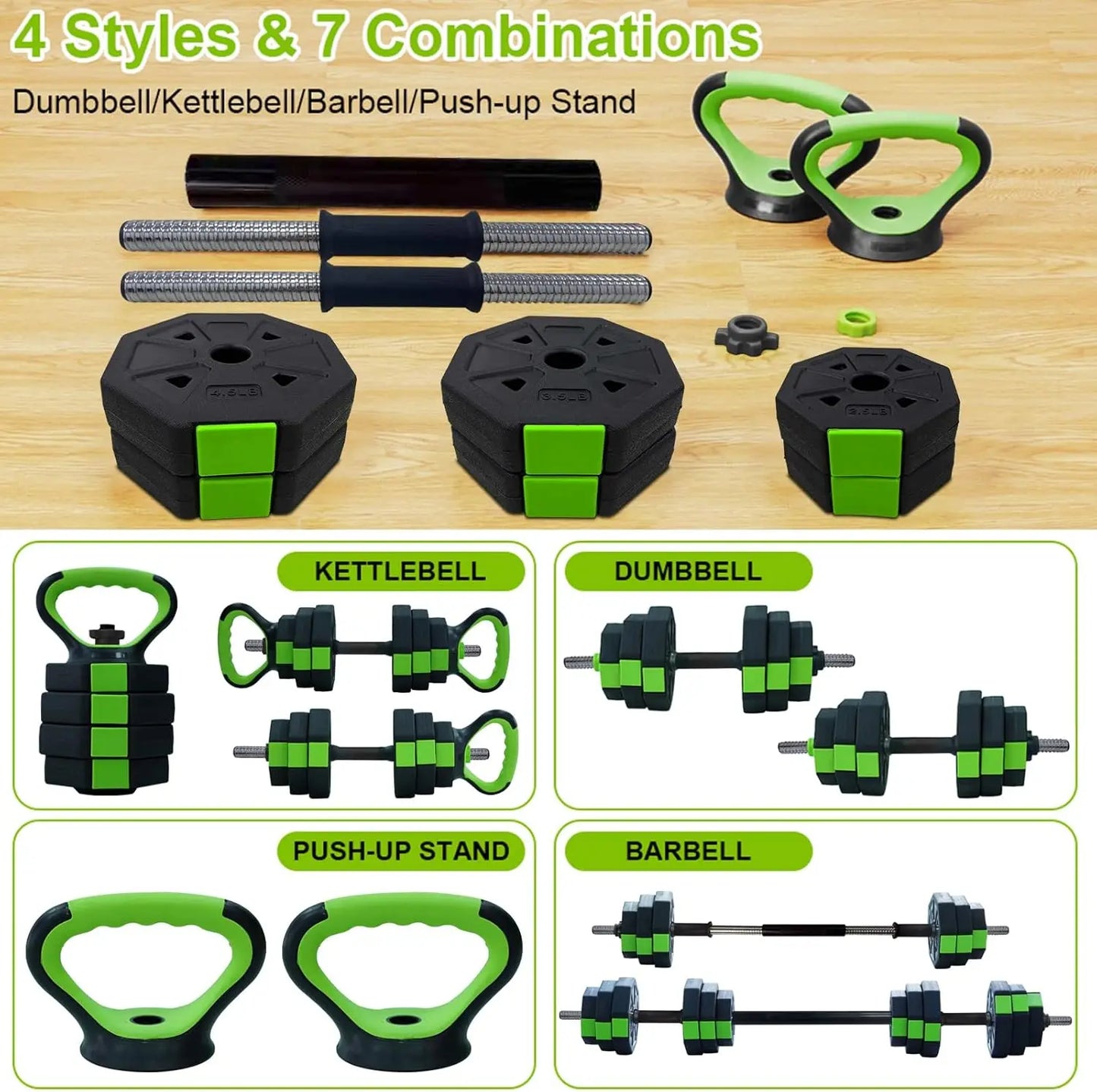 4 in 1 Adjustable Dumbbell Set