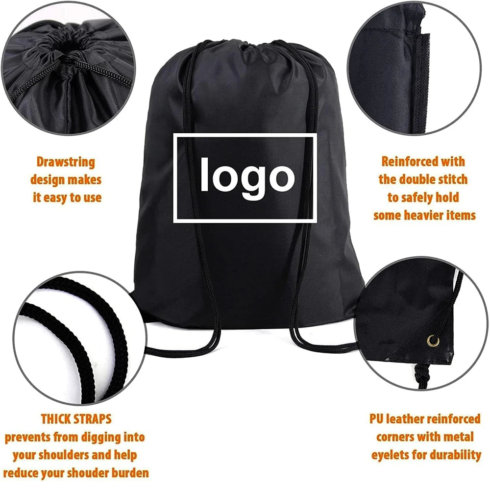 Lightweight Durable Polyester Drawstring Backpack