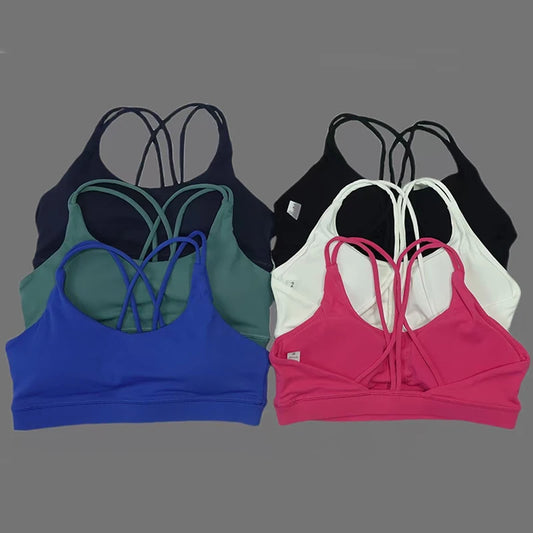 Solid color soft women's yoga bra